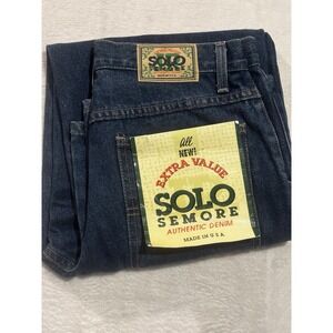 NEW Vintage Solo Semore Jeans 90s Women's Made In USA 17/18 Straight Med Wash‎